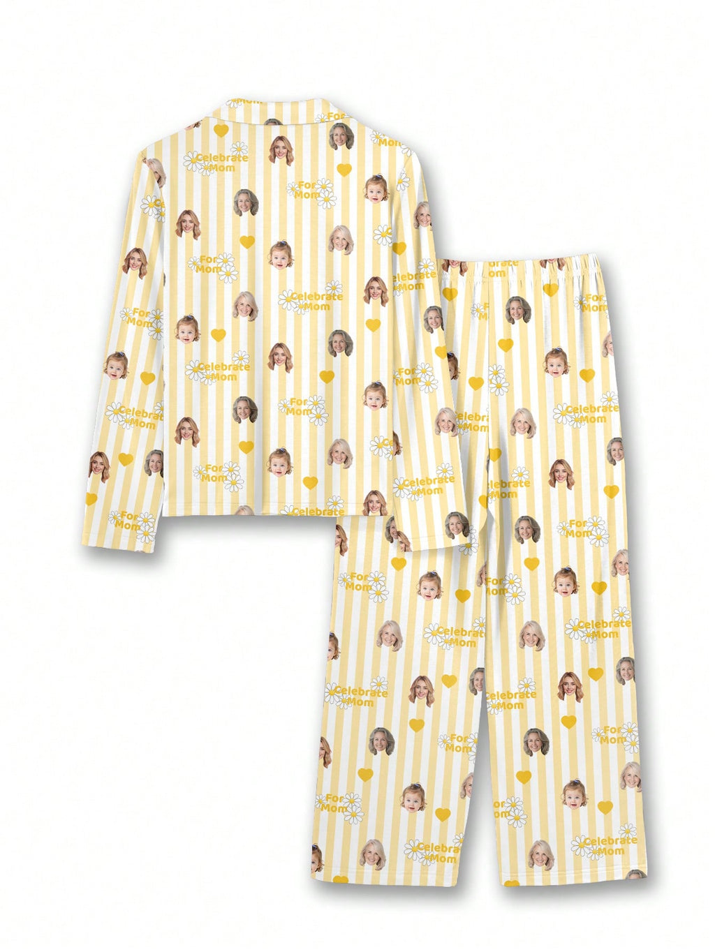 Custom Face Long Pajama Set – Women's (SY034)