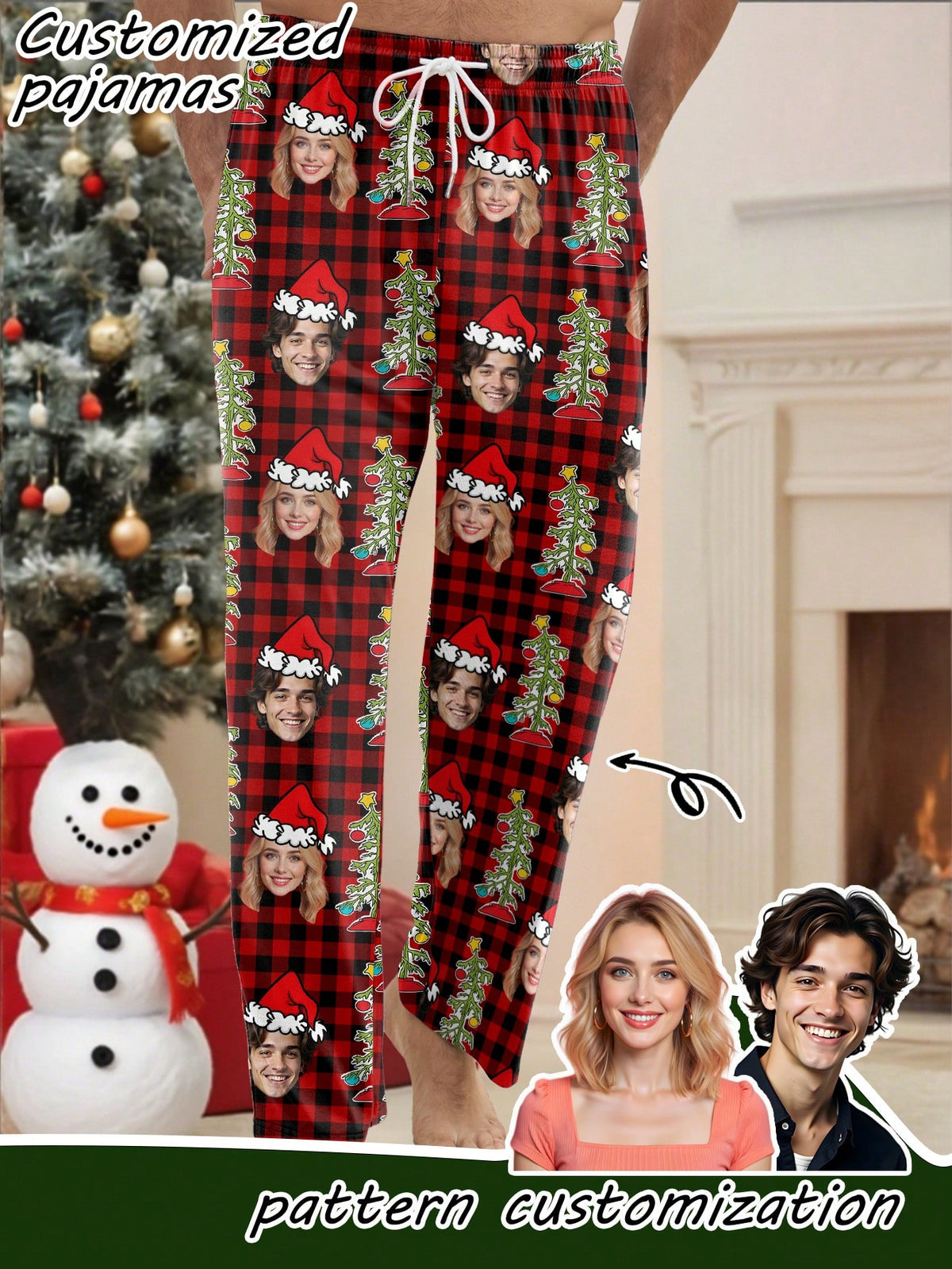 Custom Face Flannel Pajama Set – Men's (PM82)