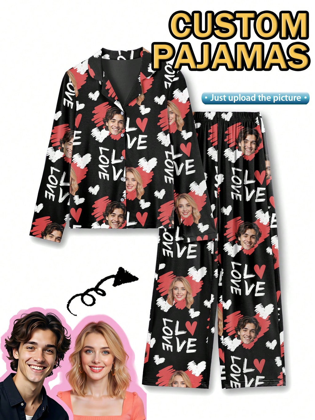 Custom Face Short Pajama Set – Women's (SY009)