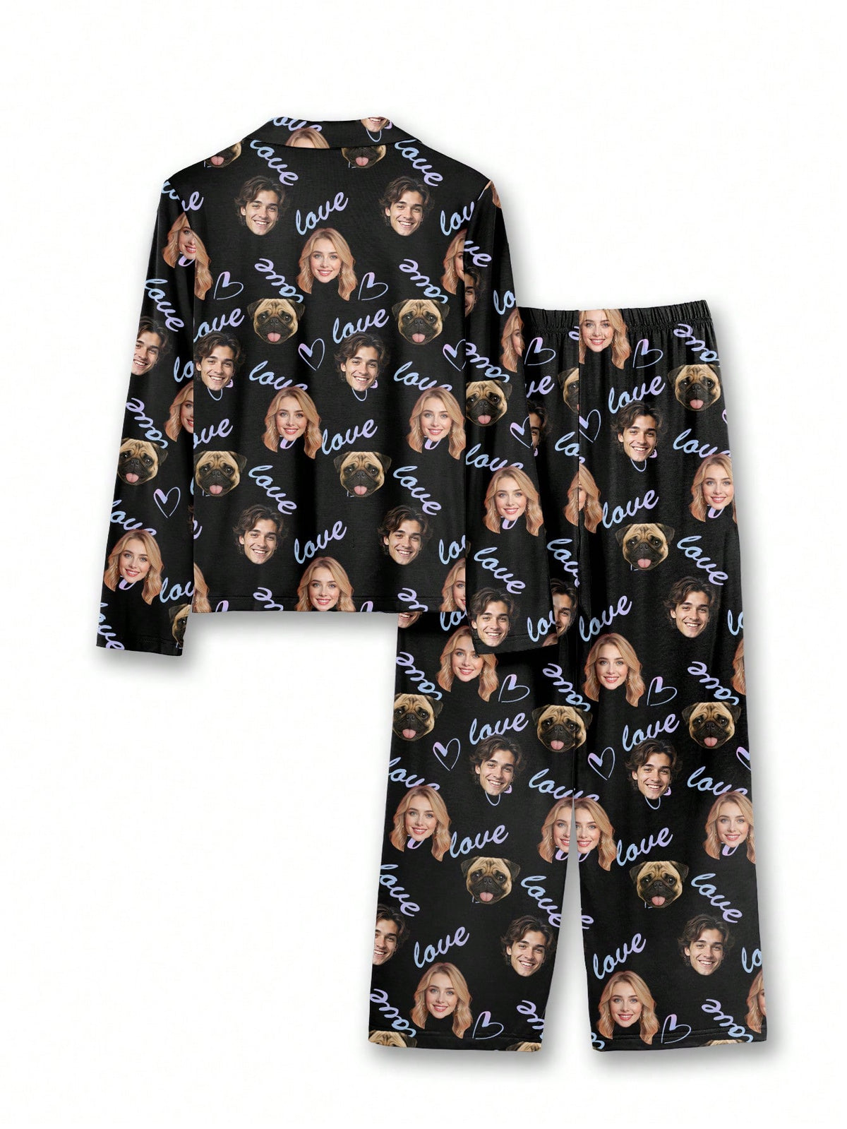 Custom Face Long Pajama Set – Women's (SY034)